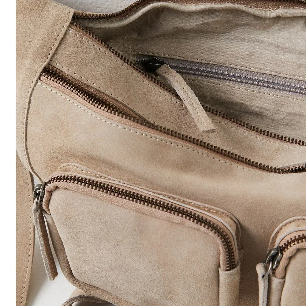 Free People Samara Sling Bag Suede Crossbody New with defect. - Picture 2 of 7